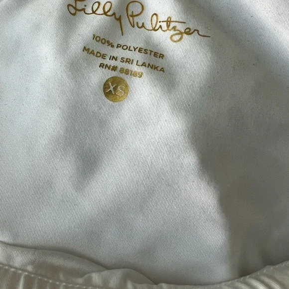 Lilly Pulitzer White Asymmetrical Flutter Sleeve Blouse - Picture 3 of 4